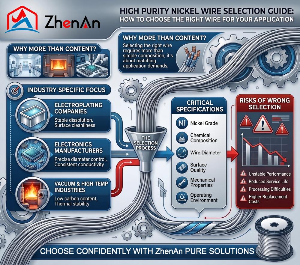 Selecting the right high purity nickel wire requires more than simply choosing a high nickel content material Selecting the right high purity nickel wire requires more than simply choosing a high nickel content material